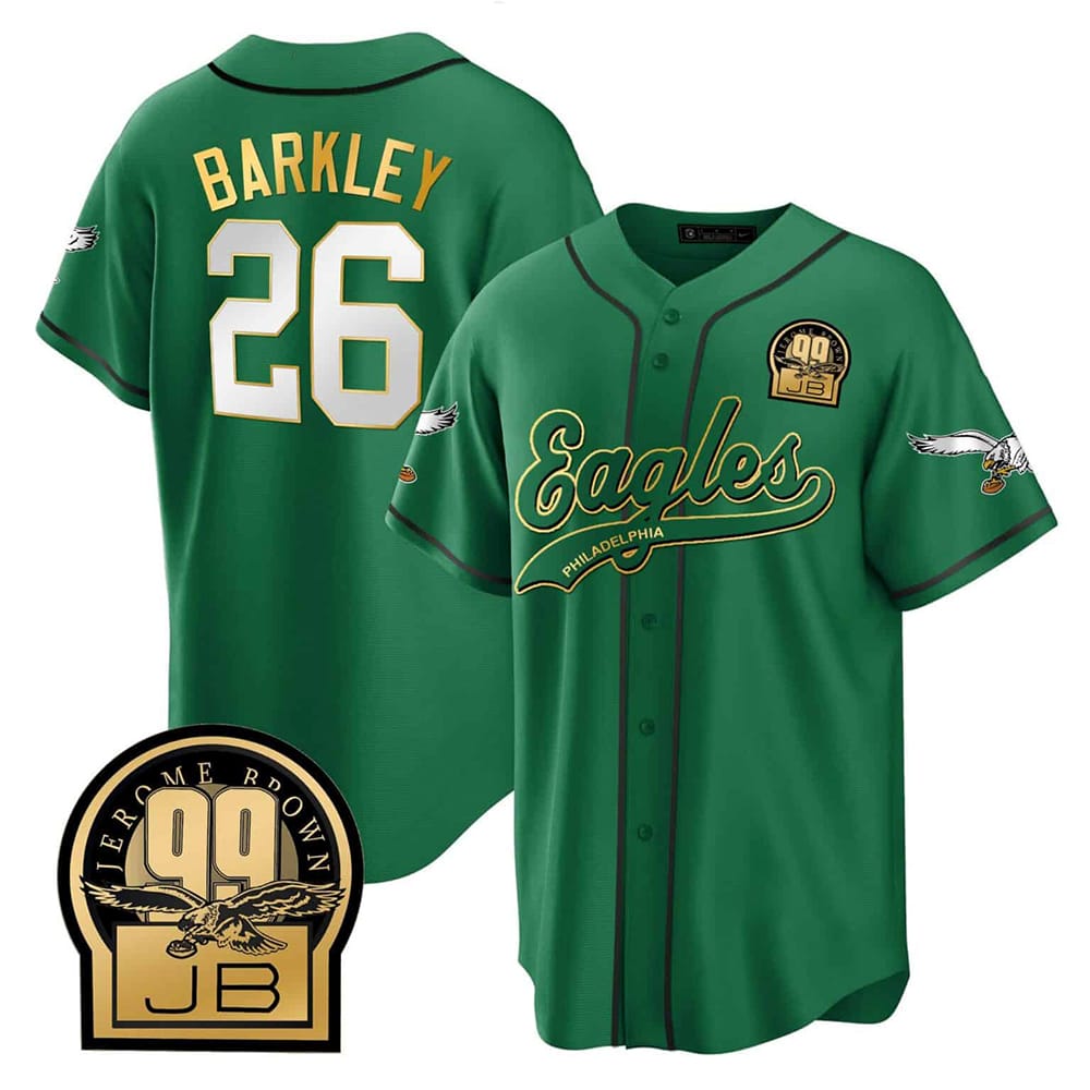 Saquon Barkley Eagles Jerome Brown Baseball Jersey Saquon Barkley Eagles Jerome Brown Baseball Jersey