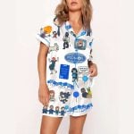 Severance Cast Portraits Office dystopian Print Pajama Set