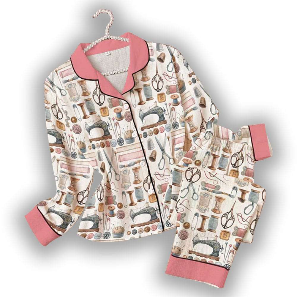 Sewing Lover Classic Pajama Set Vintage Sewing Tools Sewing Lover Classic Pajama Set Vintage Sewing Tools