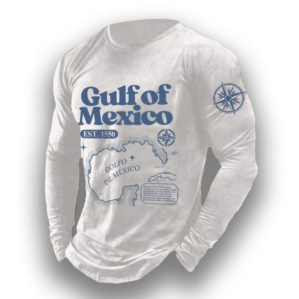 The Gulf Of Mexico Est 1550 Golfo De Mexico Map Sweatshirt