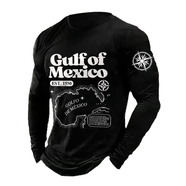 The Gulf Of Mexico Est 1550 Golfo De Mexico Map Sweatshirt