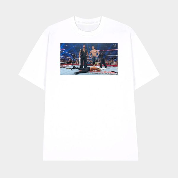 The Rock John Cena Standing Above Cody Rhodes Shirt