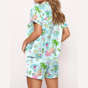 Pool Party Monkey Satin Pajama Set3