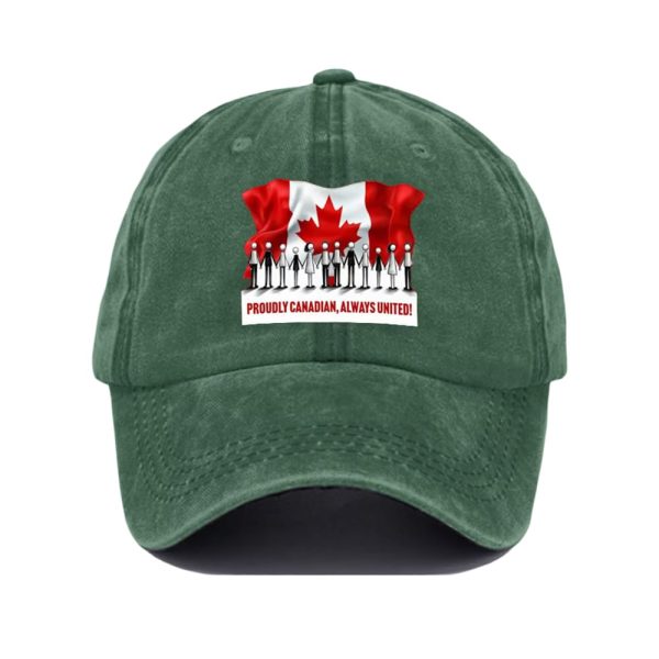 Unisex Retro Proudly Canadian Always United Printed Baseball Cap