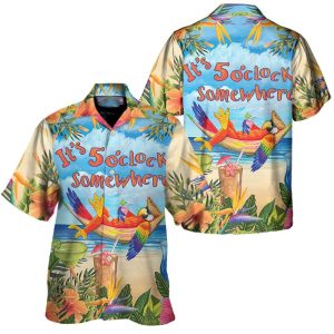 Parrot Its 5 Oclock Somewhere Hawaiian Shirt1