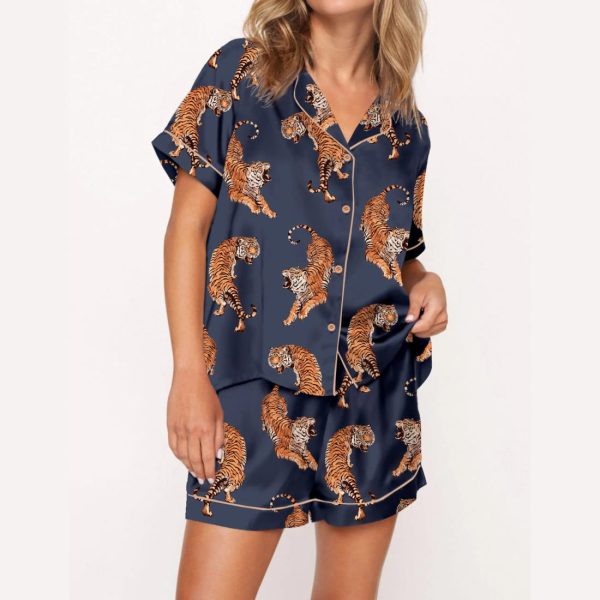 Vintage Tiger Satin Pajama Set