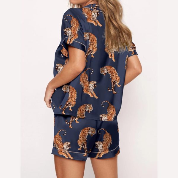 Vintage Tiger Satin Pajama Set