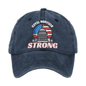 Retro Civil Service Strong Print Baseball Cap1