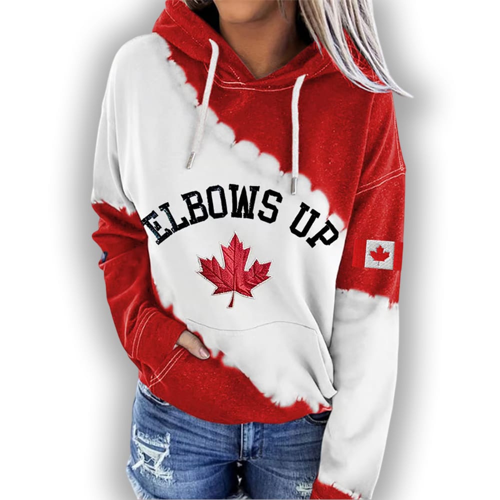 WomenS Canada Elbows Up Print Hoodie Women'S Canada Elbows Up Print Hoodie