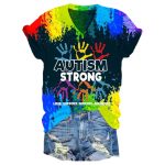 Women's Autism Awareness Understands Love Acceptance Printed Short-Sleeved T-Shirt