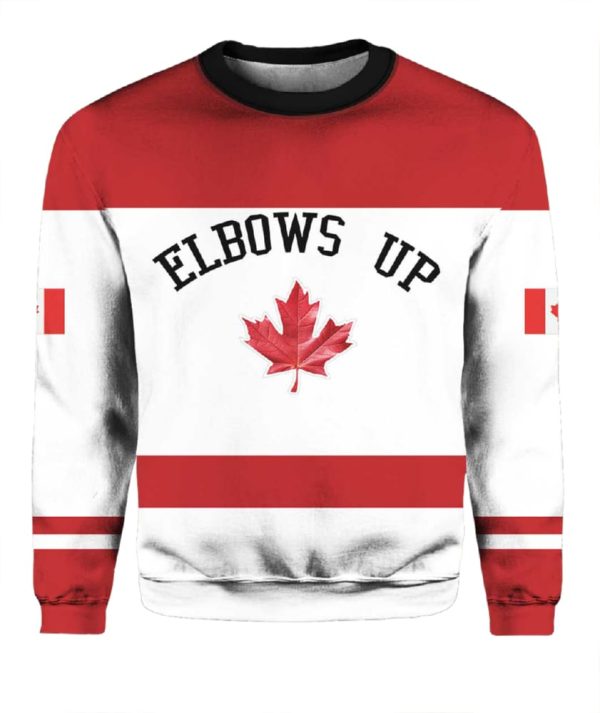 Women’s Retro Canada Elbows Up Print Sweatshirt