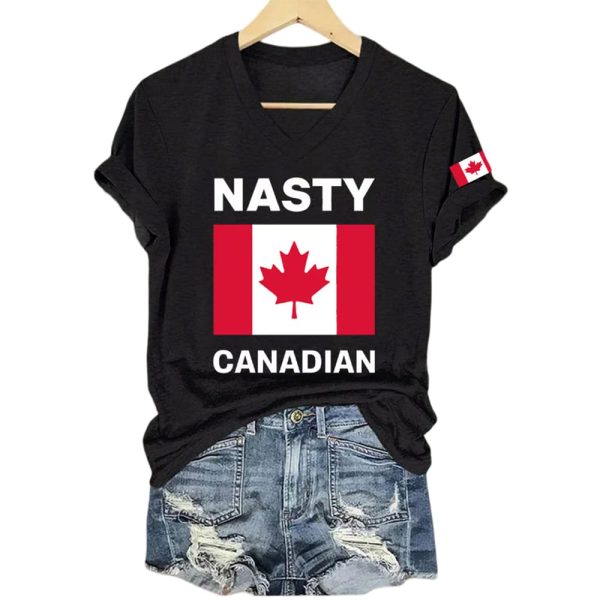 Women’s Retro Nasty Canadians Print T-Shirt