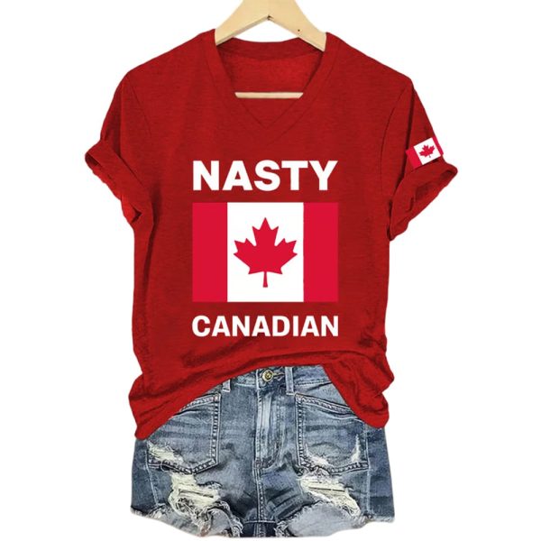 Women’s Retro Nasty Canadians Print T-Shirt