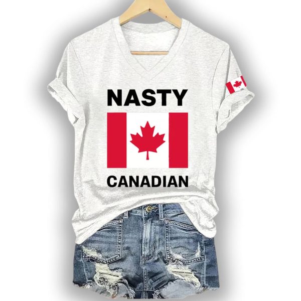 Women’s Retro Nasty Canadians Print T-Shirt