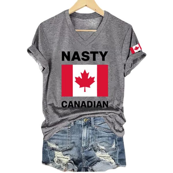 Women’s Retro Nasty Canadians Print T-Shirt