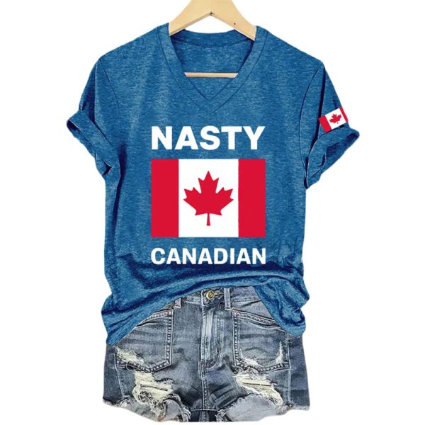 Women’s Retro Nasty Canadians Print T-Shirt