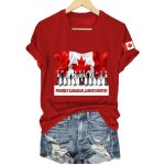 Women's Retro Proudly Canadian Always United Print T-Shirt