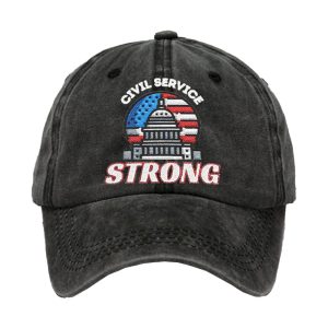 Retro Civil Service Strong Print Baseball Cap