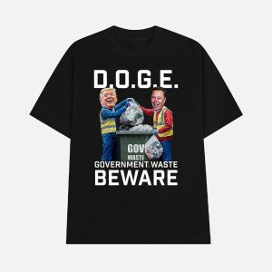 Trump Musk Garbage Man DOGE Government Waste Beware Shirt 1