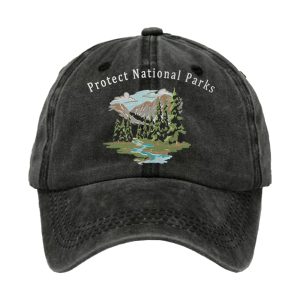 Retro Protect Our National Parks Printed Baseball Cap