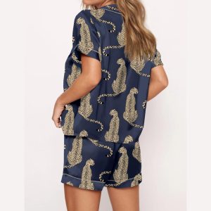Cheetah Satin Pajama Set1
