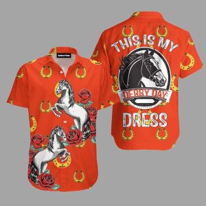 Kentucky Derby My Derby Day Dress Horse Racing Horseshoe Hawaiian Shirt1