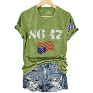 Retro 86 47 FDT Trump America Print T Shirt3