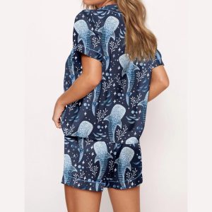 Whale Shark Satin Pajama Set1