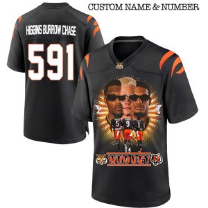 Bengals Higgins Burrow Chase Who Dey Football Jersey2