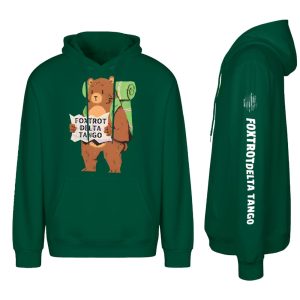 Foxtrot Delta Tango Bear Printed Hoodie