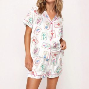 Watercolor Mahjong Satin Pajama Set