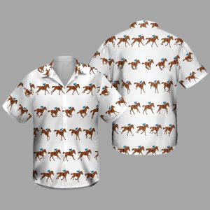 Kentucky Derby Horse Racing 3D Print Hawaiian Shirt1