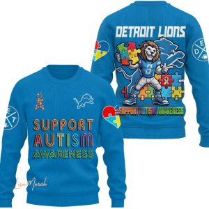 Lions Support Autism Awareness 3D Shirt 2 Lions Support Autism Awareness 3D Shirt2
