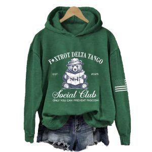 8647 Foxtrot Delta Tango Est 2025 Social Club Only You Can Prevent Fascism Hooded Sweatshirt5
