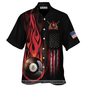 Dinosaur Flame Billiards Hawaiian Shirt1