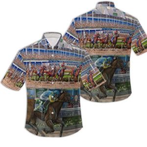 Kentucky Derby Horse Racing 150th Anniversary Hawaiian Shirt