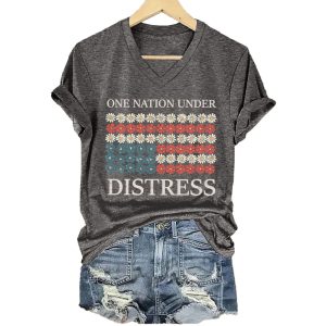 Retro One Nation Under Distress Amercica Shirt2