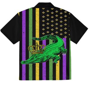 Alligator Mardi Gras Aloha Hawaiian Shirt 3