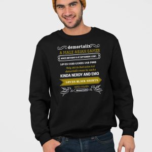 Demortalix A Male Asian Gamer Loves Card Games And Food Shirt 3