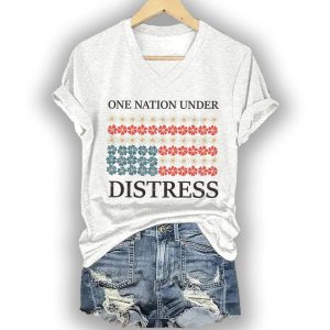 Retro One Nation Under Distress Amercica Shirt1