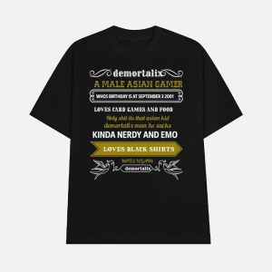 Demortalix A Male Asian Gamer Loves Card Games And Food Shirt 1