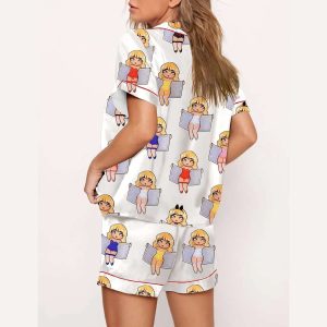 Sabrina Carpenter Short and Sweet Tour Sparkly and Stylish Print Pajama Set1