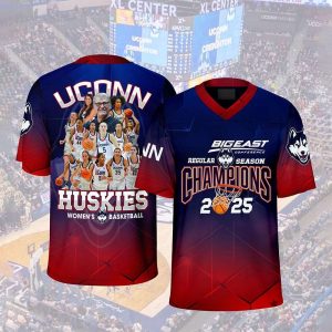 Uconn Big East Conference Regular Season Champions 2025 V neck Short Sleeve Jersey1