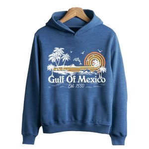 Gulf Of Mexico Est 1550 Print Casual Hooded Sweatshirt1