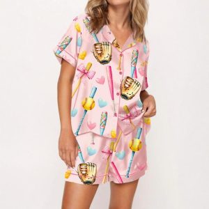 Coquette Softball Satin Pajama Set