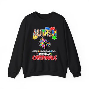 Cardinals Louisville Autism Accept Understand Love Shirt 2