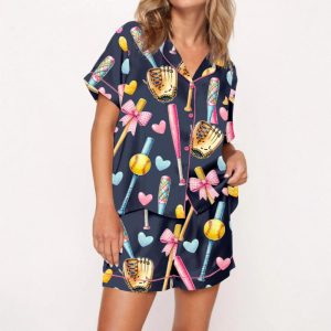 Coquette Softball Satin Pajama Set
