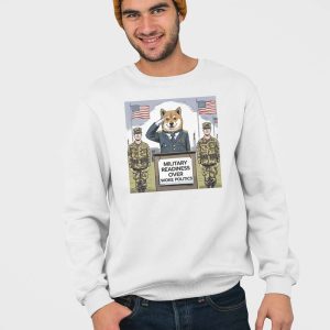 Shiba Military Readiness Over Woke Politics Shirt 3