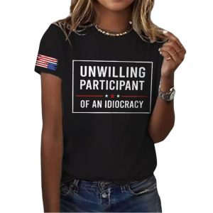 Retro Unwilling Participant Of An Idiocracy Print T Shirt
