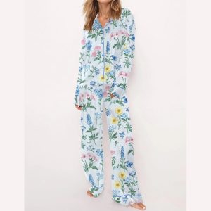 Floral Silky Satin Pajama Set3